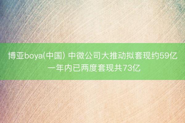 博亚boya(中国) 中微公司大推动拟套现约59亿 一年内已两度套现共73亿