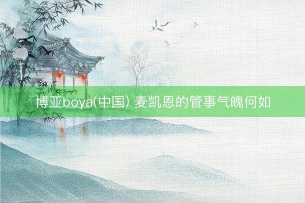 博亚boya(中国) 麦凯恩的管事气魄何如