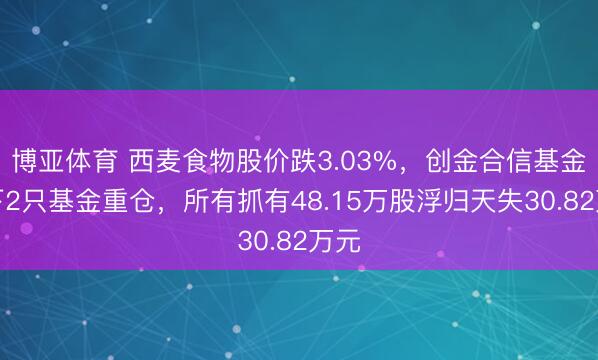 博亚体育 西麦食物股价跌3.03%，创金合信基金旗下2只基金重仓，所有抓有48.15万股浮归天失30.82万元