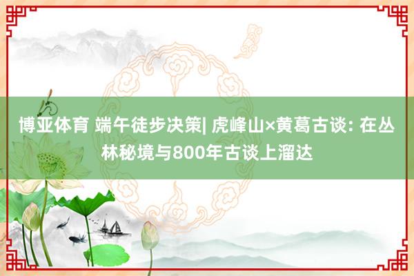 博亚体育 端午徒步决策| 虎峰山×黄葛古谈: 在丛林秘境与800年古谈上溜达