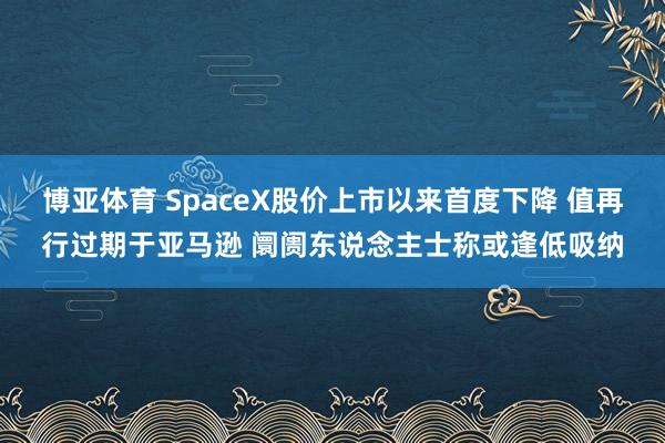 博亚体育 SpaceX股价上市以来首度下降 值再行过期于亚马逊 阛阓东说念主士称或逢低吸纳